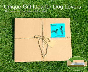 Doesen dachshund yard art stake sets up quickly without assembly.
