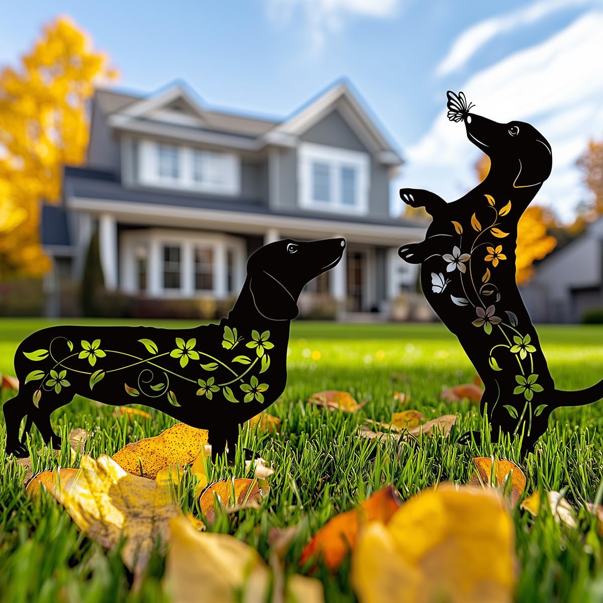 Doesen weather-resistant dog statue provides a unique gift for dog lovers.
