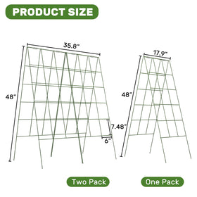 DOEWORKS two-pack garden trellis expands to 36W by 48H for wider rows