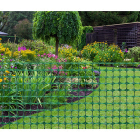 DOEWORKS easy-install fence rolls up compactly for convenient storage.