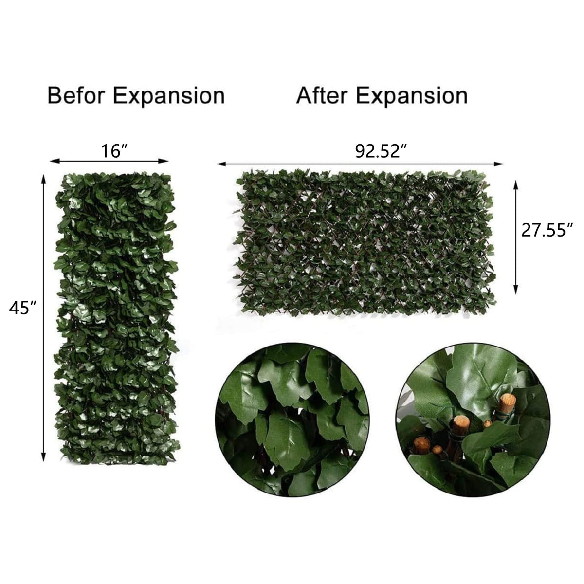 DOEWORKS ivy leaves detail with realistic veins and lightweight design.
