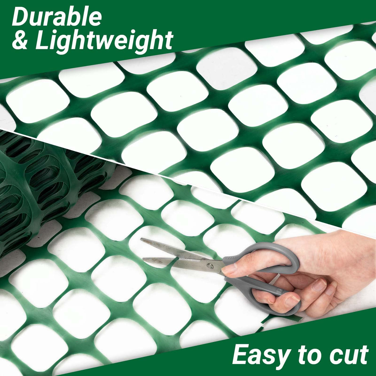 DOEWORKS heavy-duty PE fence demonstrates durable weather resistance.