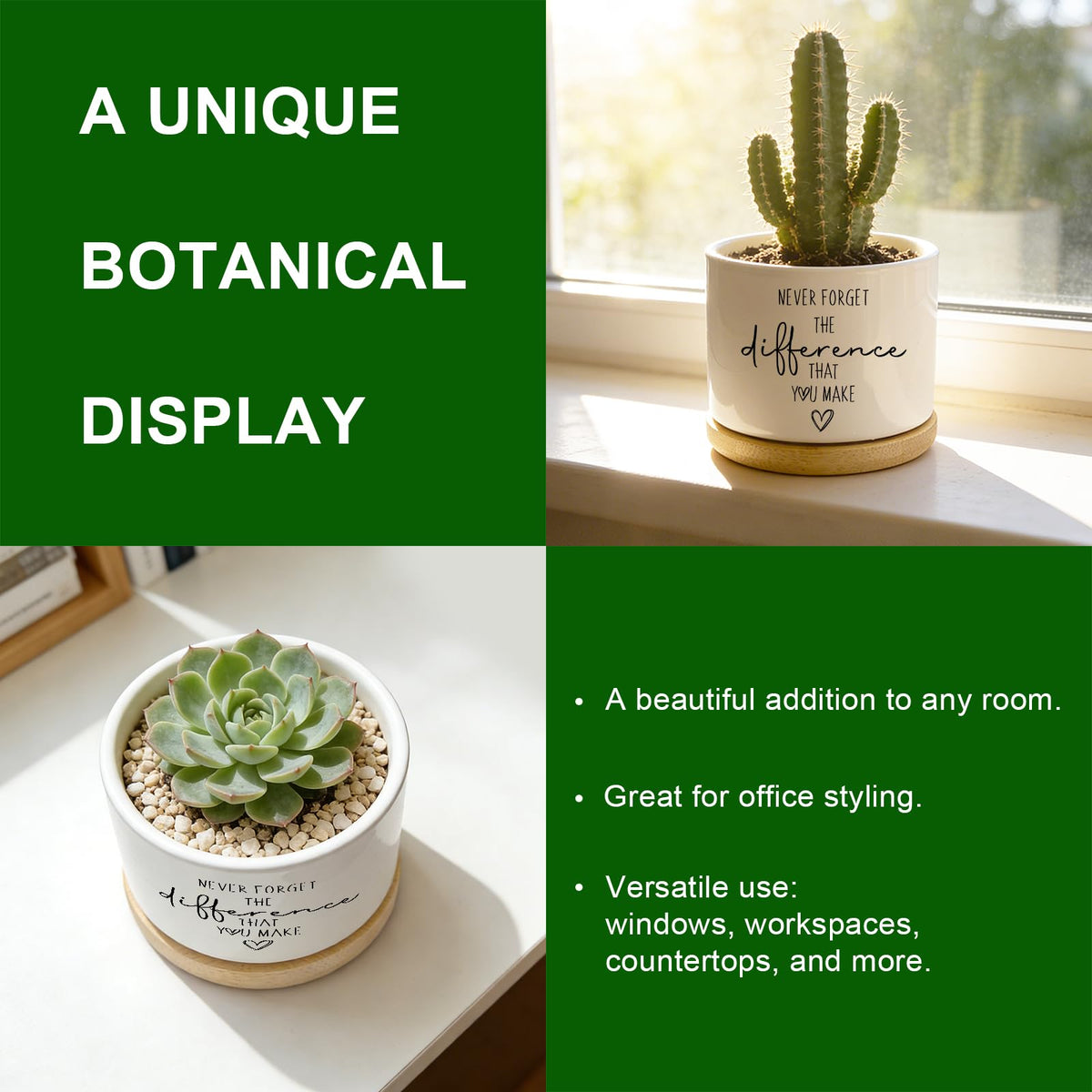 DOFAFALA planter adds a touch of charm to home office desks.