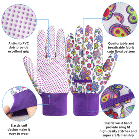 DOFOWORK gloves feature non-slip PVC dots for secure grip during tasks