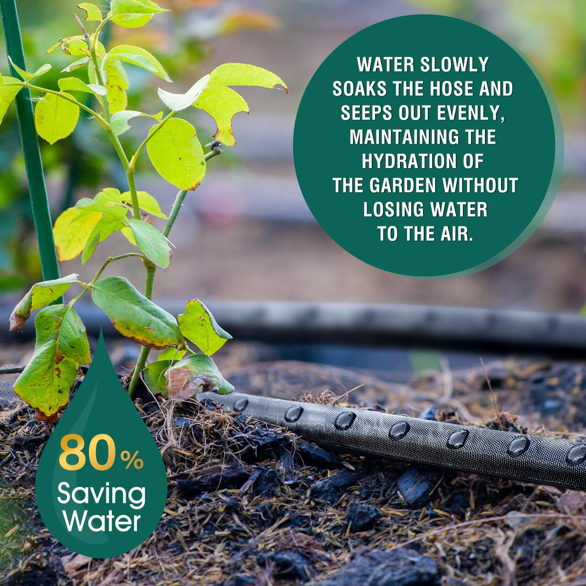 DOFOWORK two 50 ft hoses connected for longer garden runs and even watering.