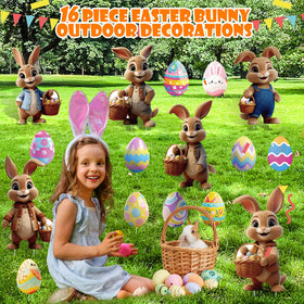 DOICAH bunny-design yard signs with stakes enhance garden entryways and outdoor spaces.