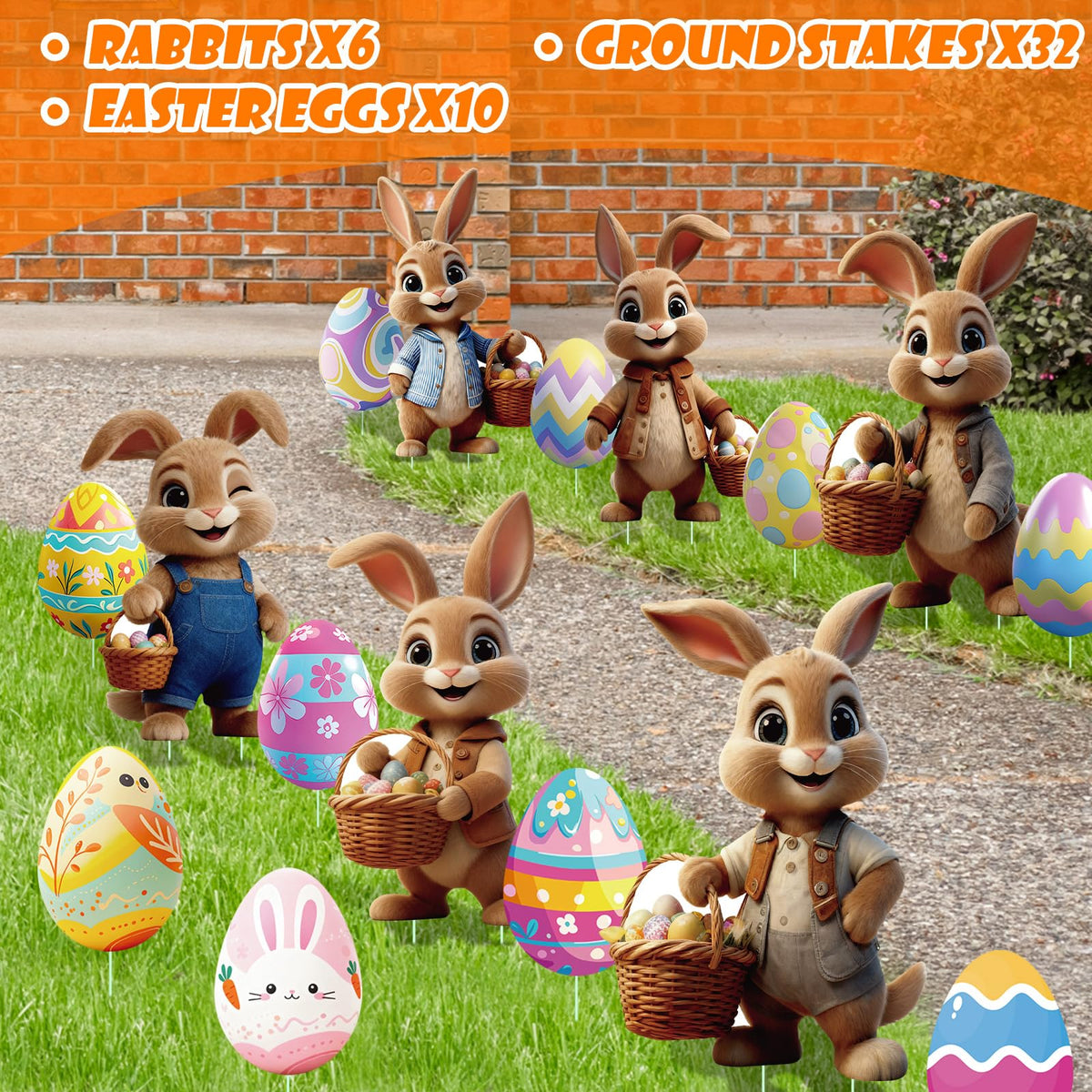 DOICAH waterproof Easter decorations made from corrugated plastic for all-weather outdoor use.