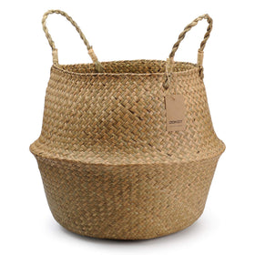 DOKOT extra-large seagrass basket with handles for easy transport and chic storage