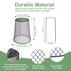 Doksving animal shield for seedlings prevents rabbit and squirrel damage.