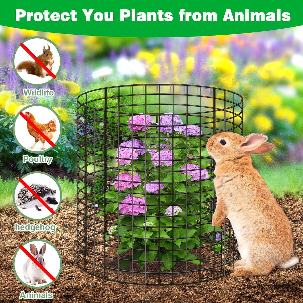 Doksving chicken wire cloche rectangular 11.8x19.6 inch fits larger plants and shrubs.