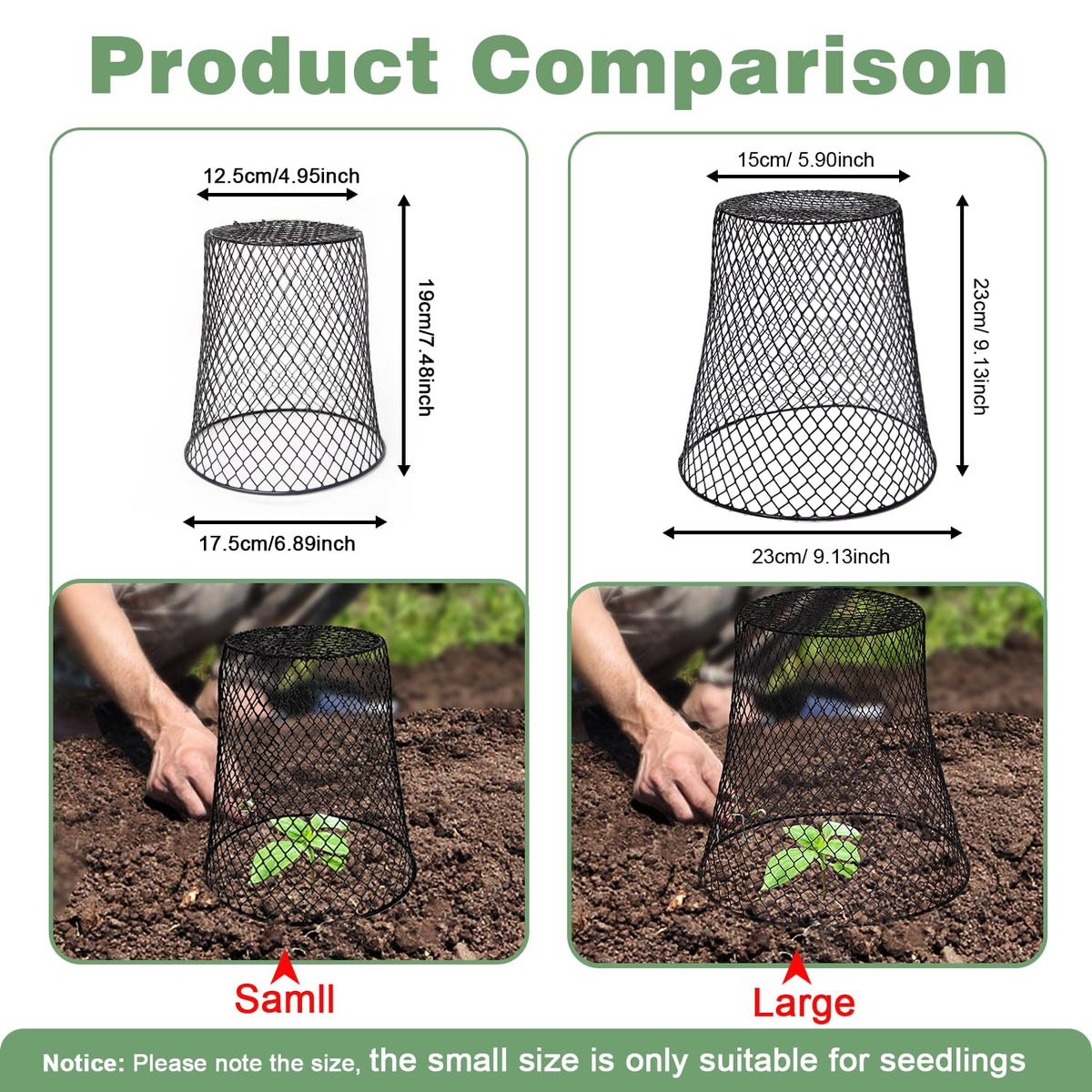 Doksving chicken-wire garden cloche allows airflow while protecting crops.
