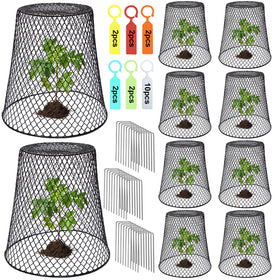 Doksving chicken wire plant protectors 9x9 front view protecting seedlings from browsing animals