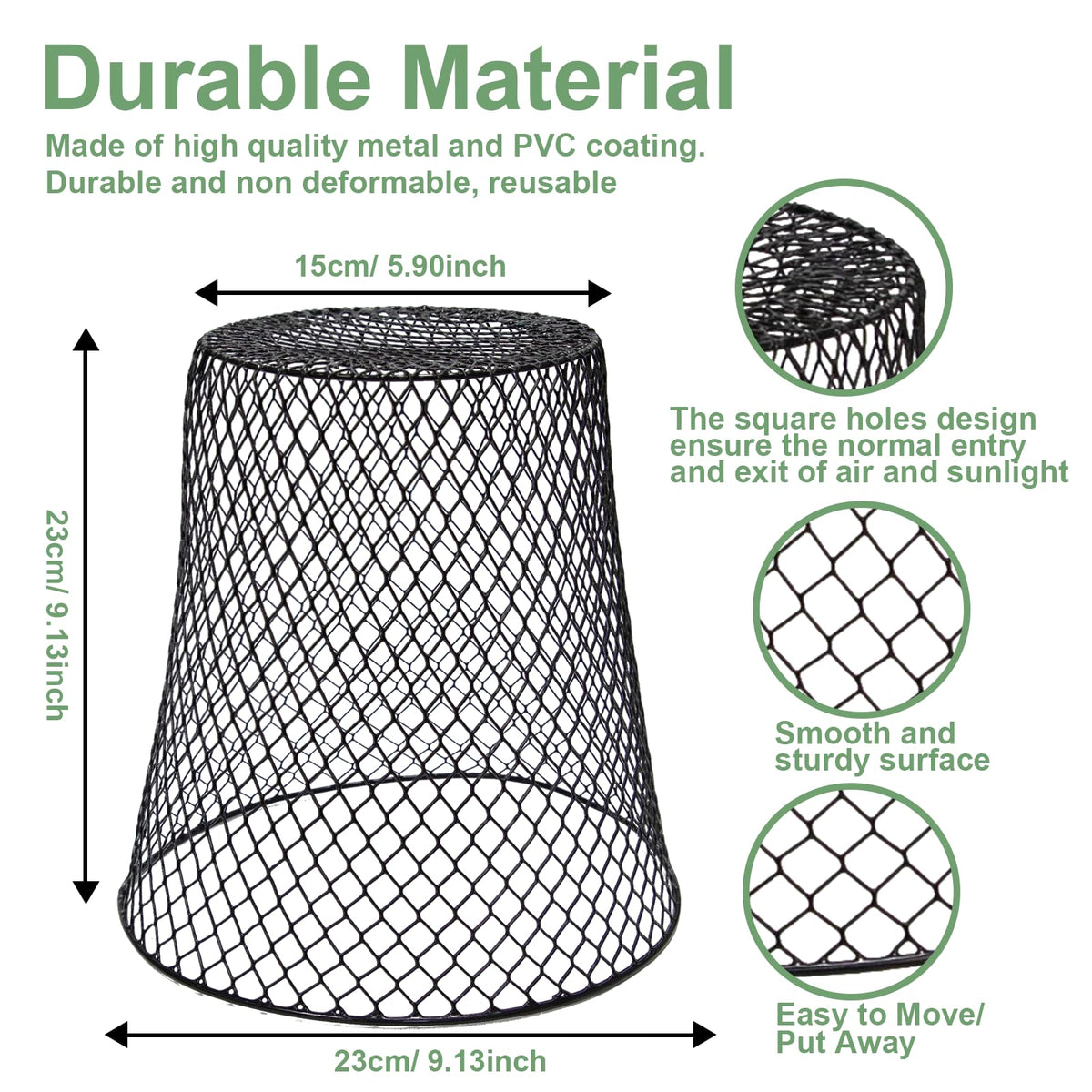 Doksving chicken wire plant protectors 9x9 side view shielding garden plants
