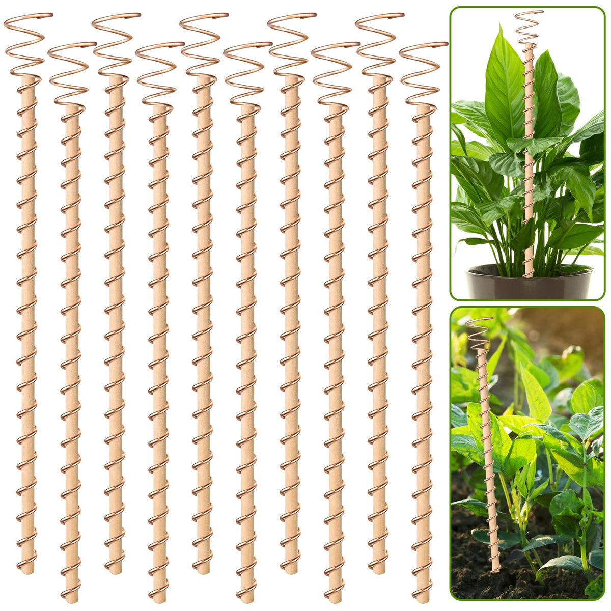 Doksving electroculture stake angled view for garden soil support.
