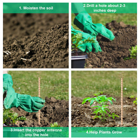 Doksving garden stake inserted in soil provides stable plant support