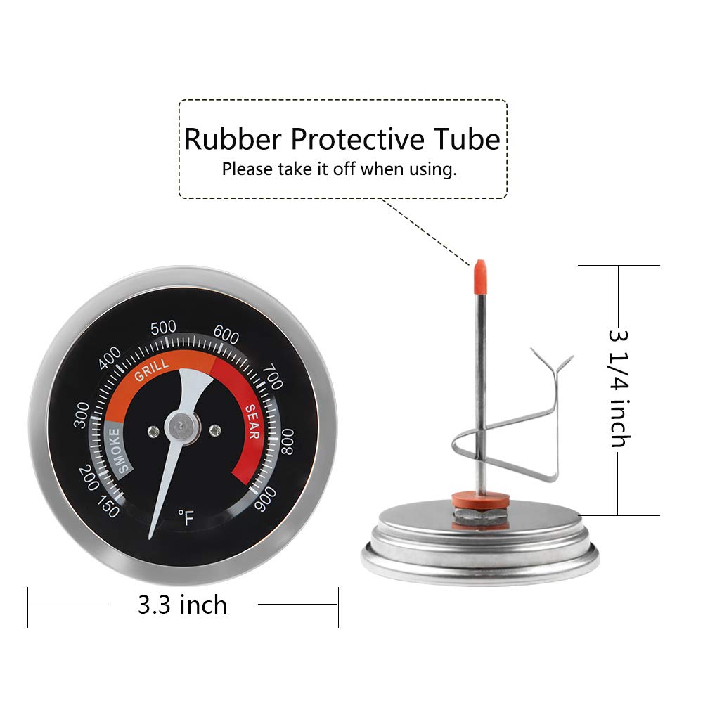 Wide 150-900°F range ideal for searing and slow cooking on the Egg