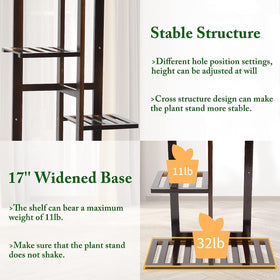 DolceLuna adjustable-layers plant shelf customizable height for varied plants.
