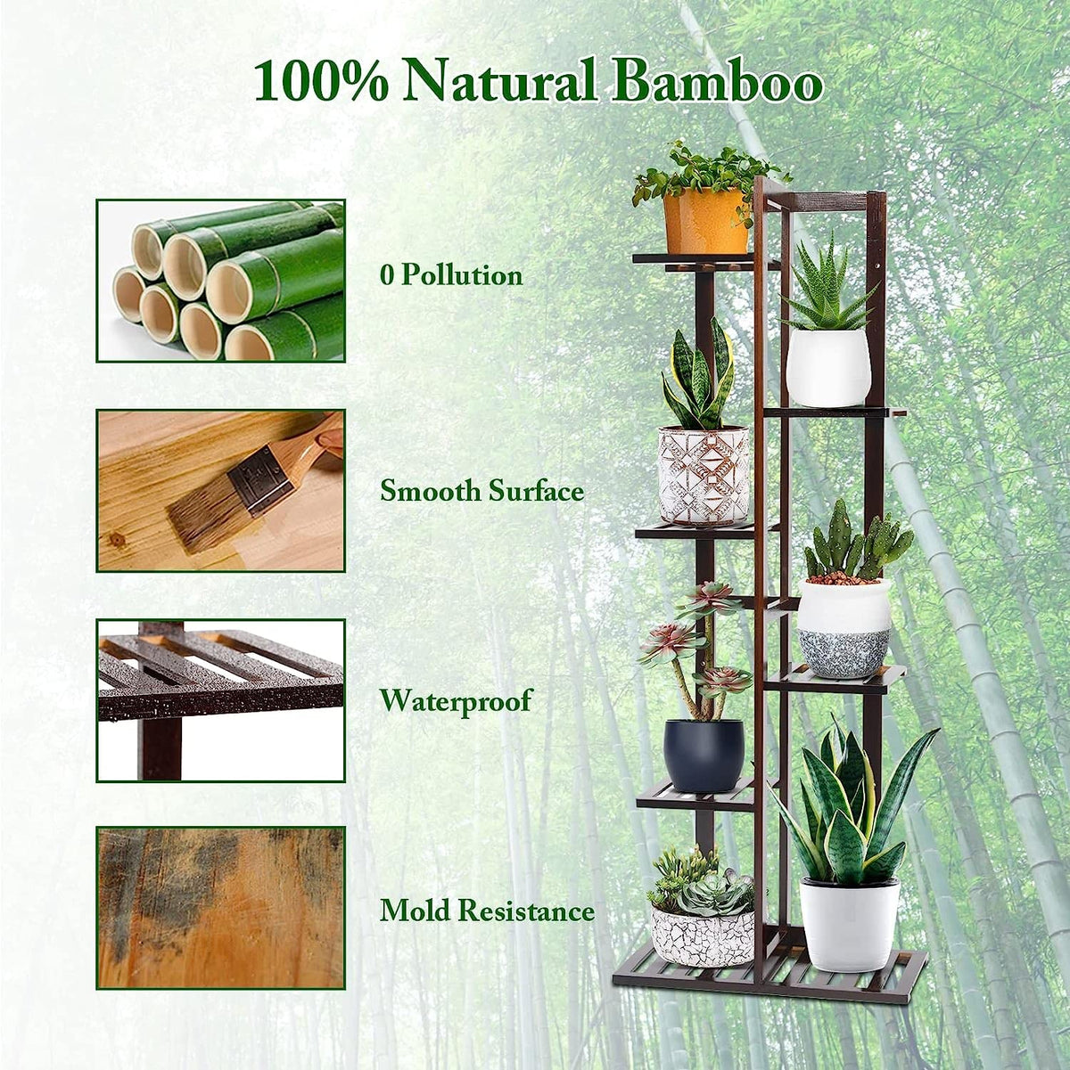 DolceLuna indoor-outdoor plant display rack suitable for ceramic pots up to 20 lbs.