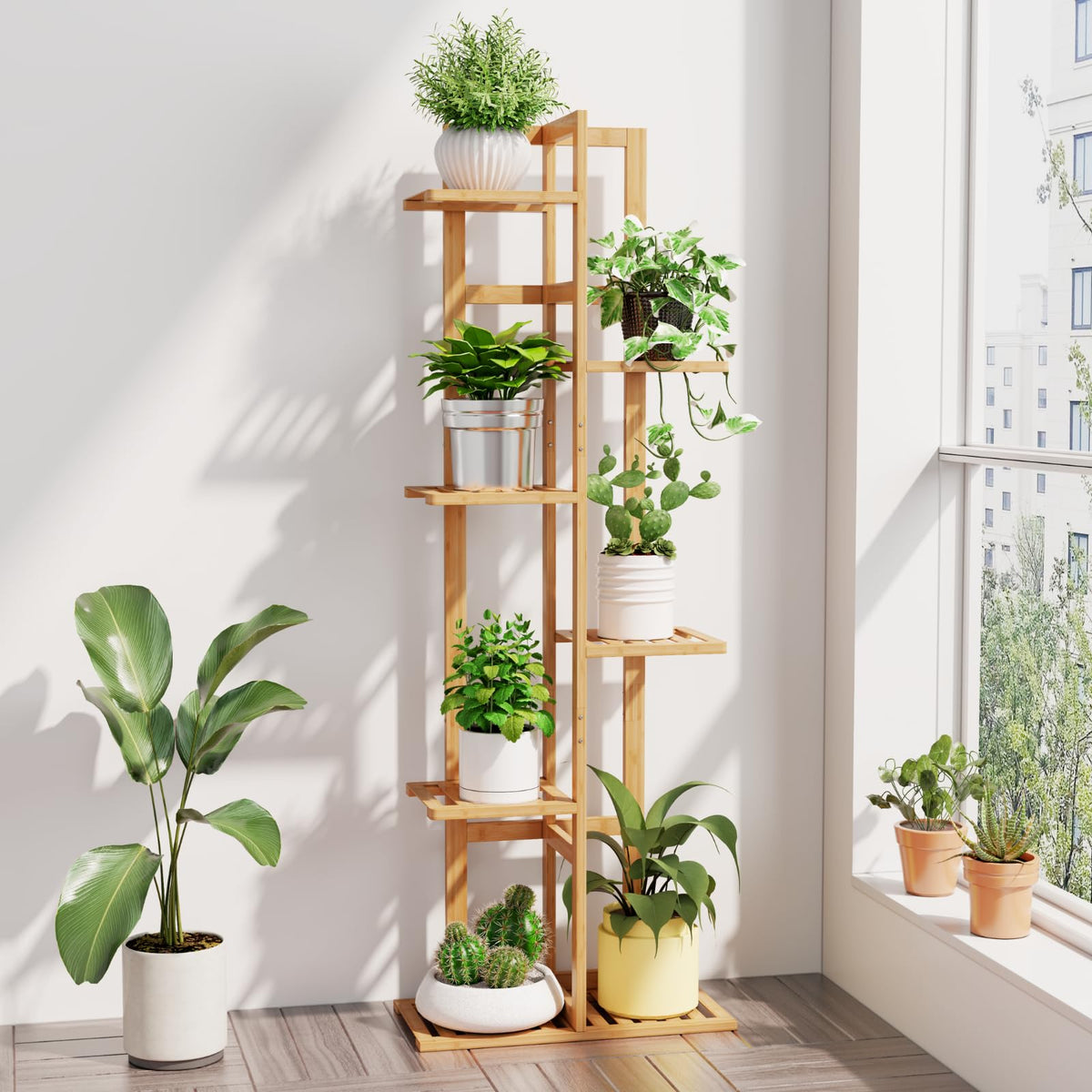 DolceLuna natural bamboo aesthetic enhances plant displays.
