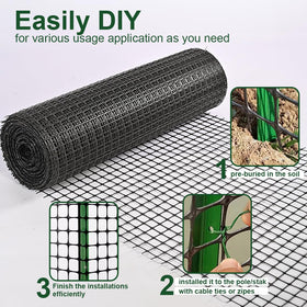 DOLEMODUO fence kit shows included zip-ties for secure attachment.