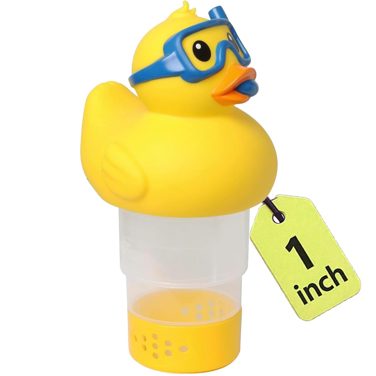 Doli Yearning duck-chlorine-floater top provides steady chlorine release for pool safety.
