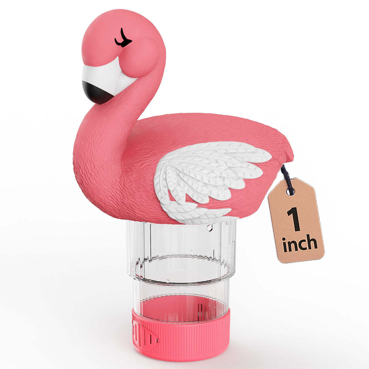 Doli Yearning flamingo-top dispenser adds playful style to pool care