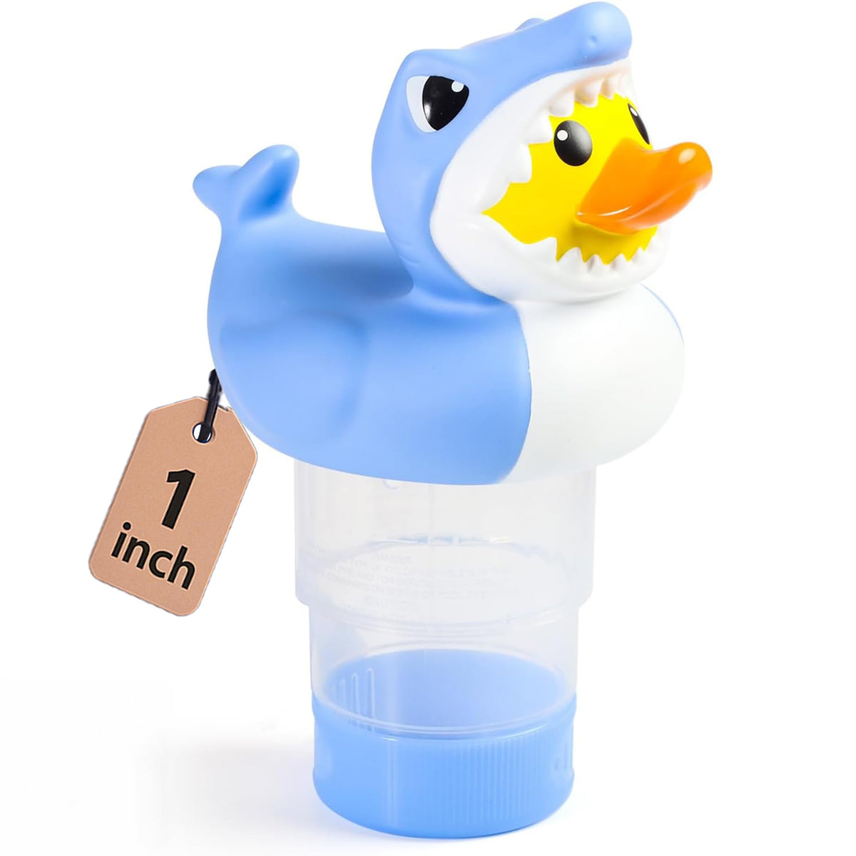 Doli Yearning mini pool chlorine floater with shark-duck top adds playful décor.