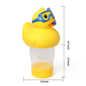 Doli Yearning duck-chlorine-floater adds playful style while keeping sanitation in reach.