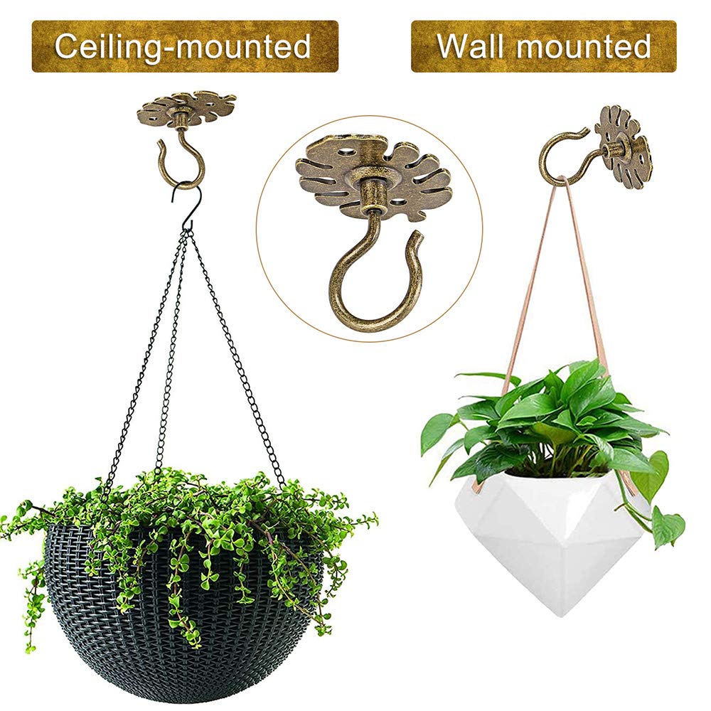 Dolibest bronze hanging hook used for plants, lights, or wind chimes.