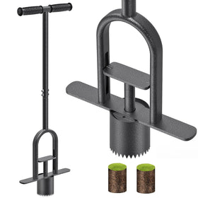 Dolibest sod plugger tool with dual pedals enabling easy plug placement and removal.