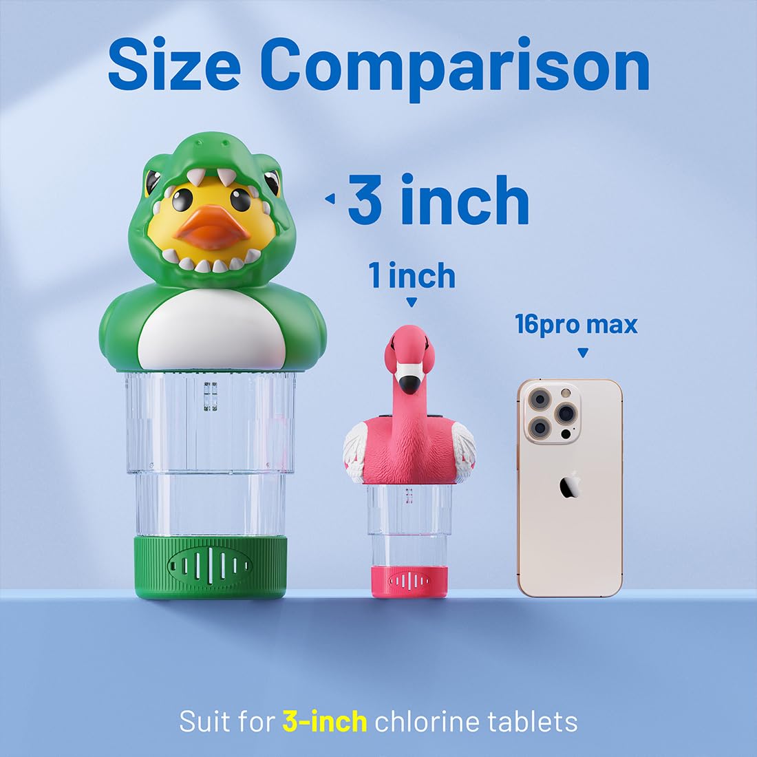 DoliWish 3-inch tablet compatibility floater distributes tablets evenly for balanced sanitation.