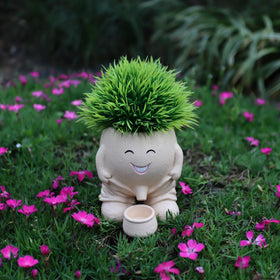 Dolkgy face planter featuring drainage tray to prevent overwatering.