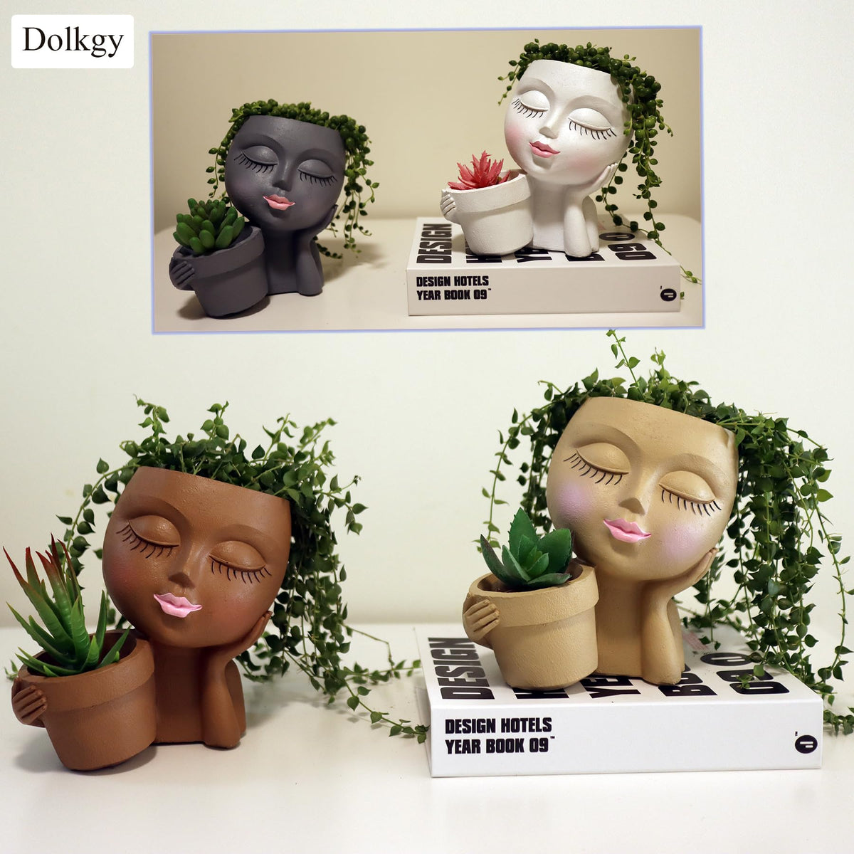 Dolkgy gift ready face pot set suits birthdays and housewarmings