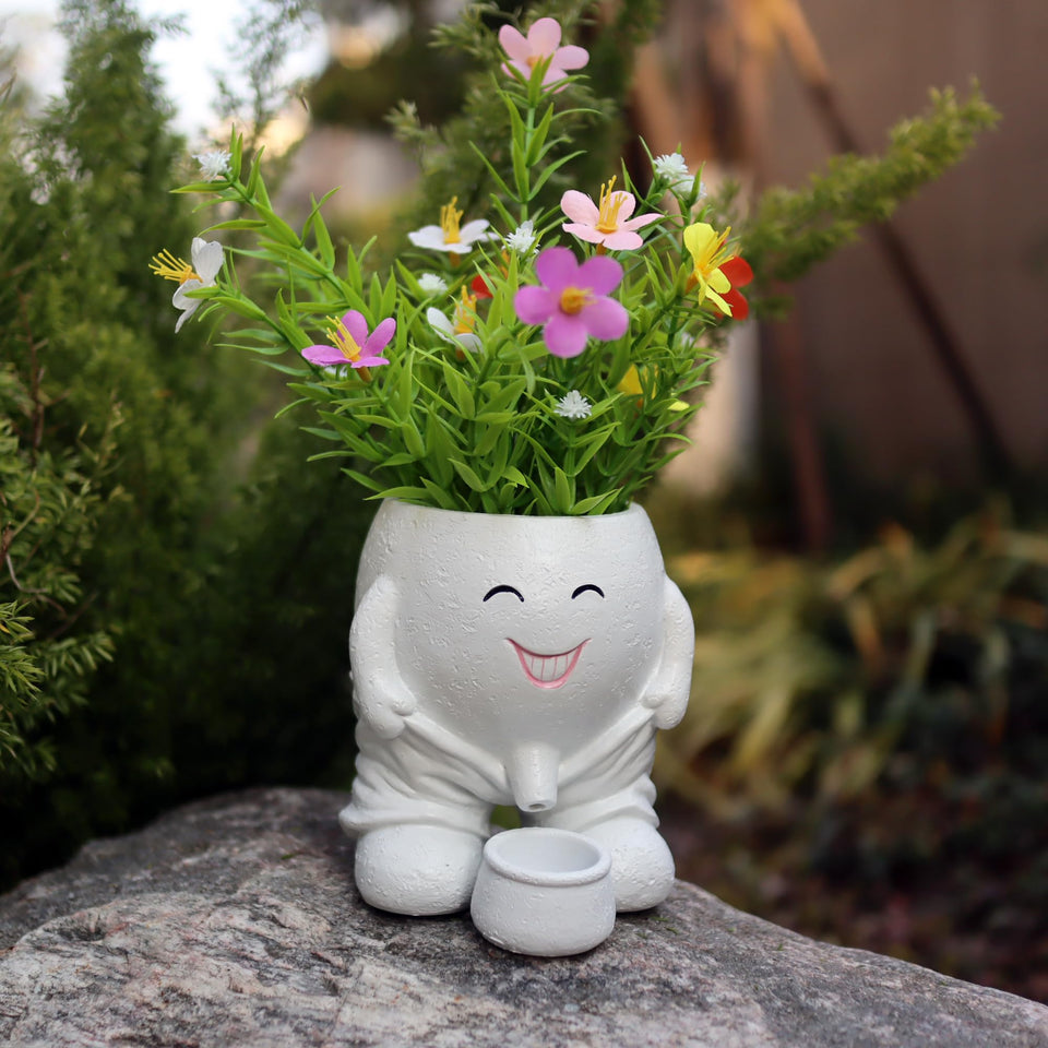 Dolkgy head planter face vase adds a stylish indoor décor accent for plants