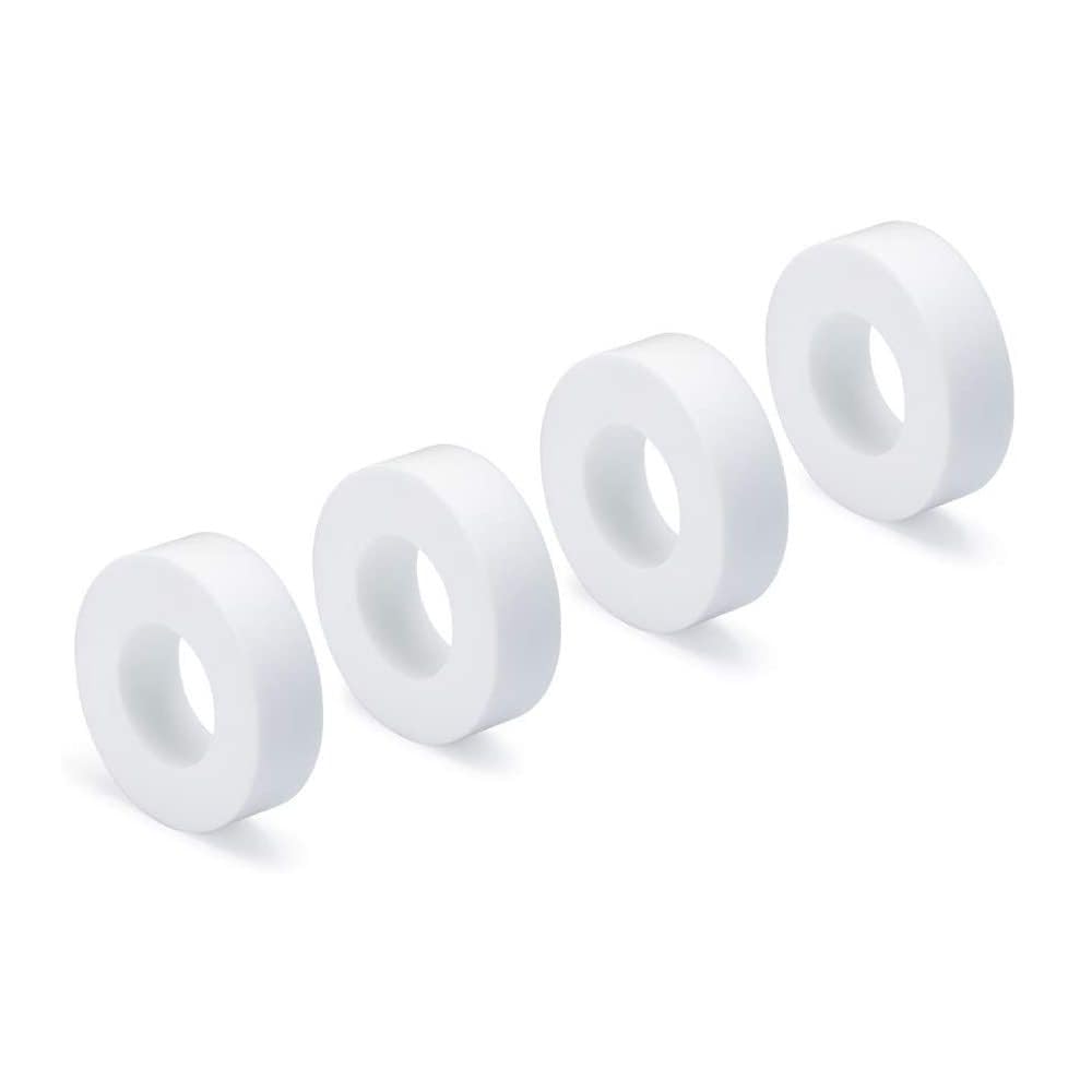 Dolphin notched white climbing rings 4pk improve wall adhesion during cleaning.