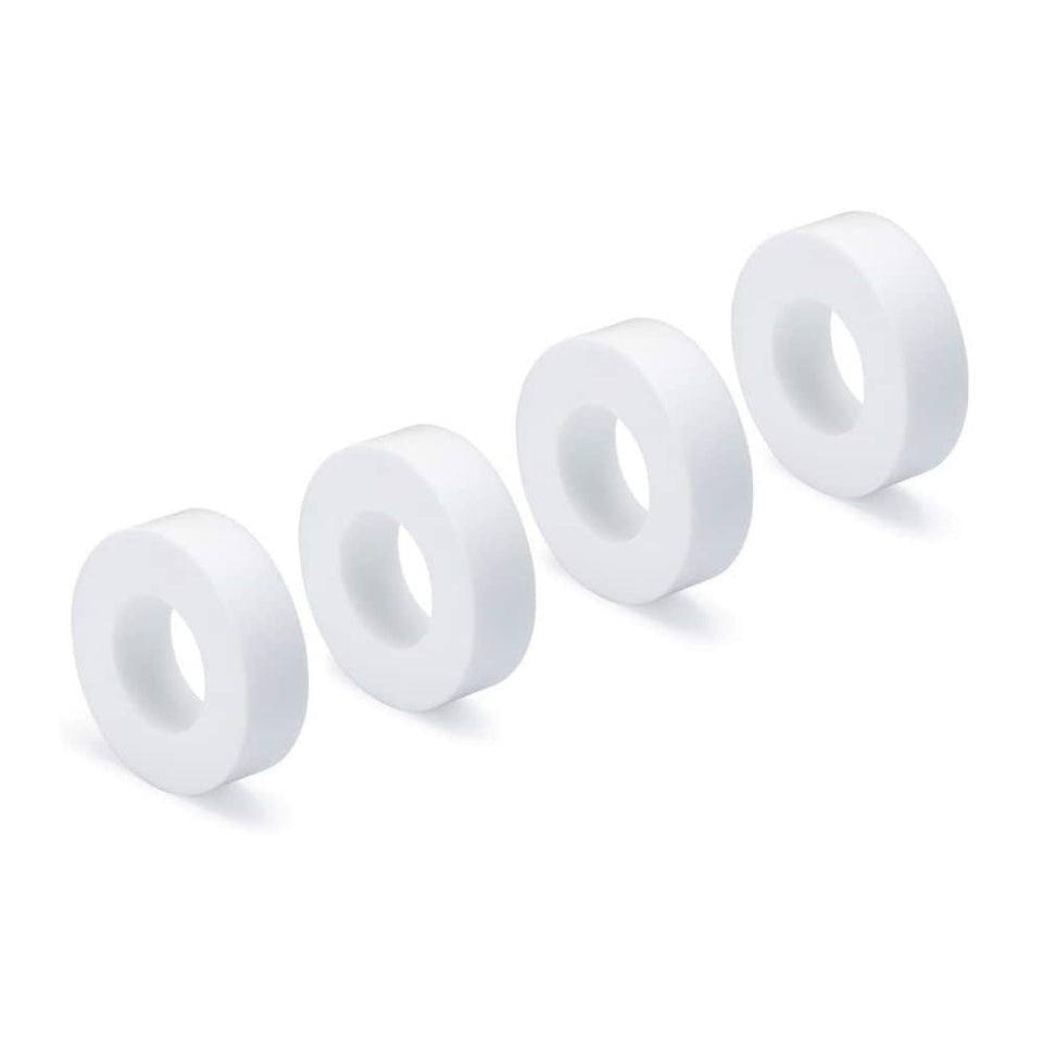 Dolphin notched white climbing rings 4pk improve wall adhesion during cleaning.