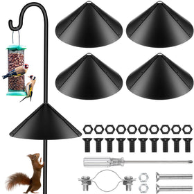 Domensi 18-inch squirrel baffle with wrap-around design protects bird feeders.