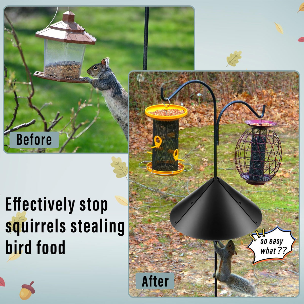 Domensi four-set baffle kit with mounting fittings for outdoor feeders.