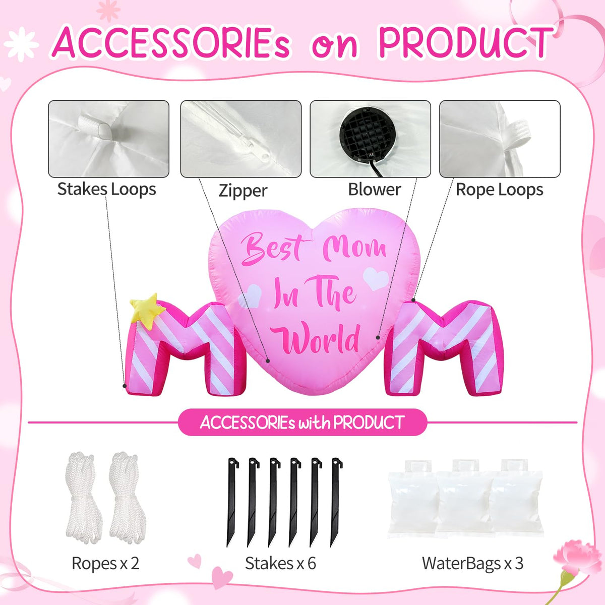 DomKom Mother's Day inflatable suited for parties, birthdays, and family gatherings