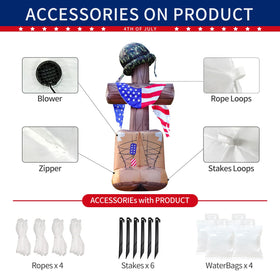DomKom patriotic centerpiece ideal for 4th of July parties and garden decor.