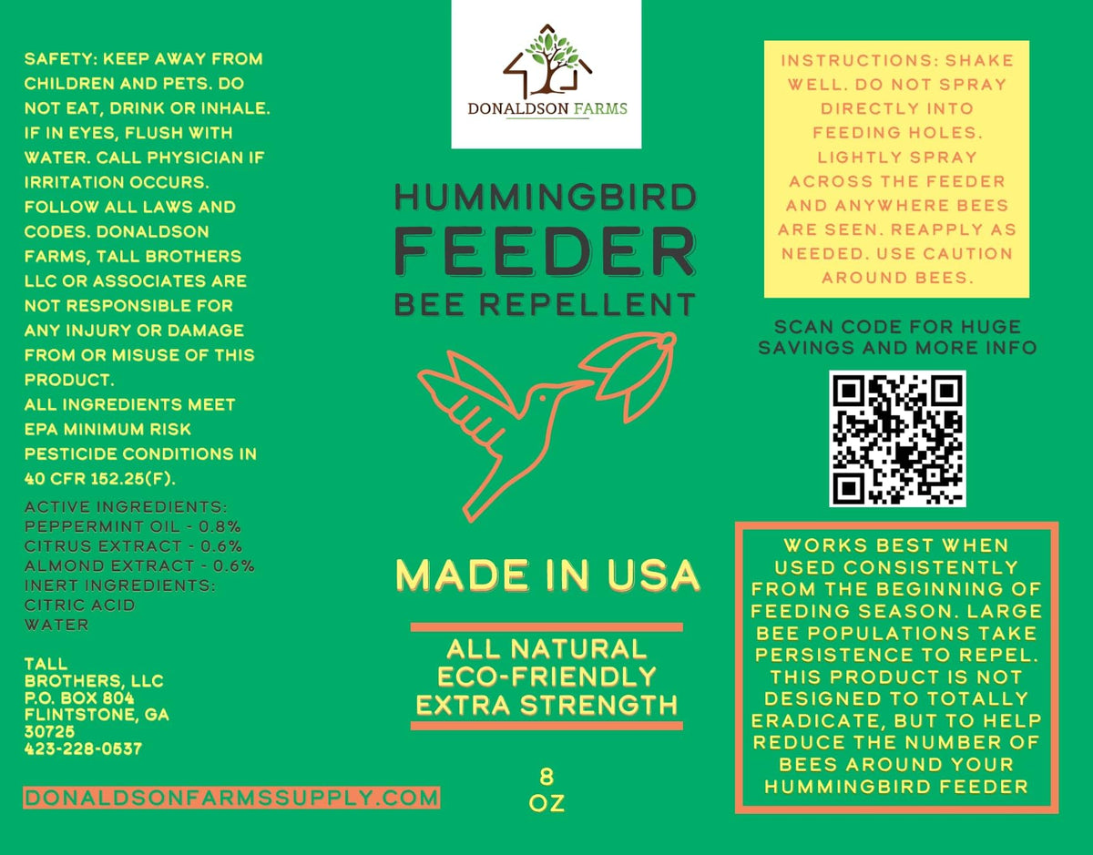 Donaldson Farms hummingbird feeder protection spray helps keep feeders accessible