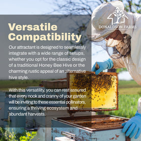 Donaldson Farms beekeeping supplies compatible attractant for hives.