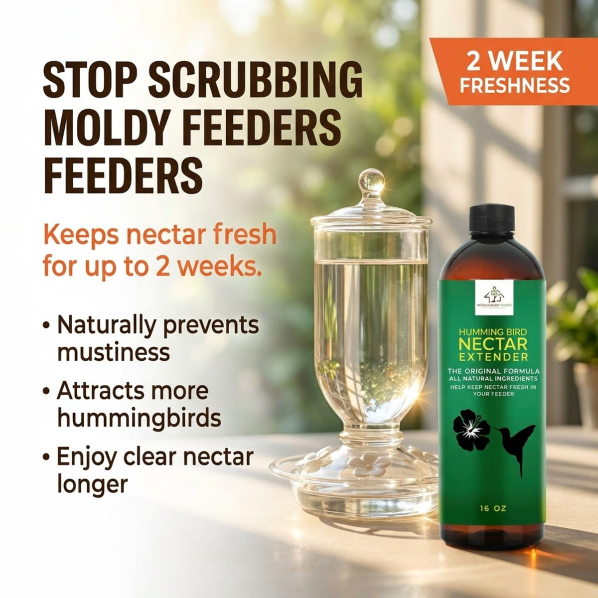 Donaldson Farms Nectar Extender pour action shows easy 1 tablespoon per quart mix.