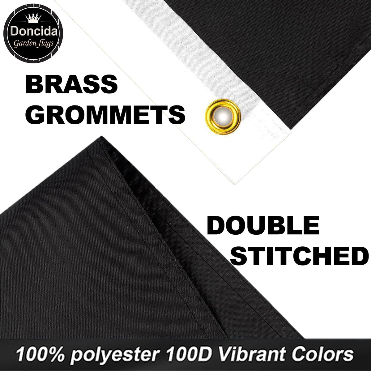 Doncida double-stitched flag with grommets for secure hanging