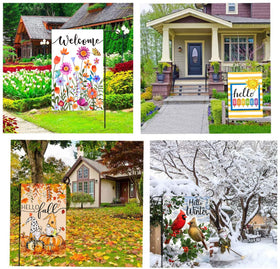 Doncida 4th of July flag design enhances holiday porch appeal.