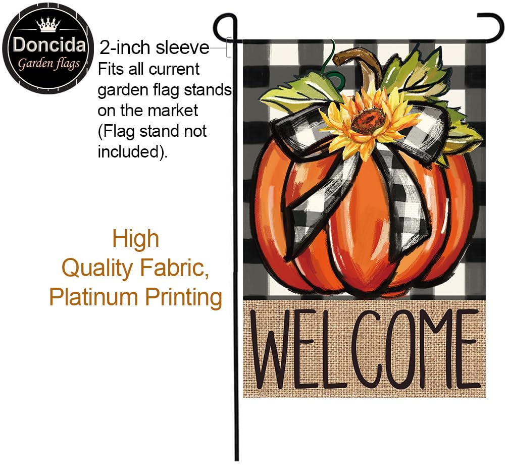 Doncida winter design garden flag welcomes guests with warmth