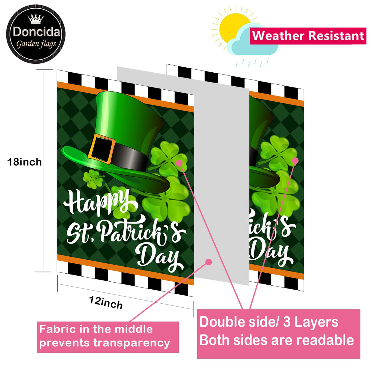 Doncida Spring flag design adds fresh color to outdoor spaces.