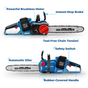 Dong Cheng chainsaw handles 4x4 wood cuts on a single charge