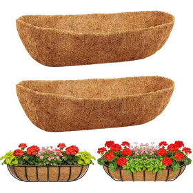DONGXYTWH 24-inch coco liner for window box improves moisture retention and drainage for healthy plants.