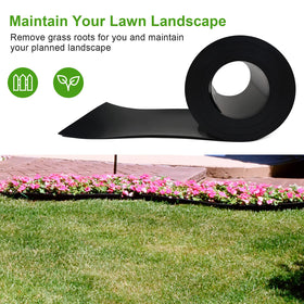 Doniks 10 inch depth border roll blends with lawn edges.